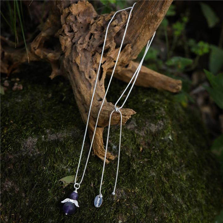 Produktbild Andreani Halskette mit kleinem Engelanhänger aus echtem Amethyst