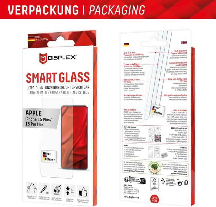 Produktbild Displex Smart Glass (1 Stück, Apple iPhone 15 Plus, Apple iPhone 15 Pro Max)