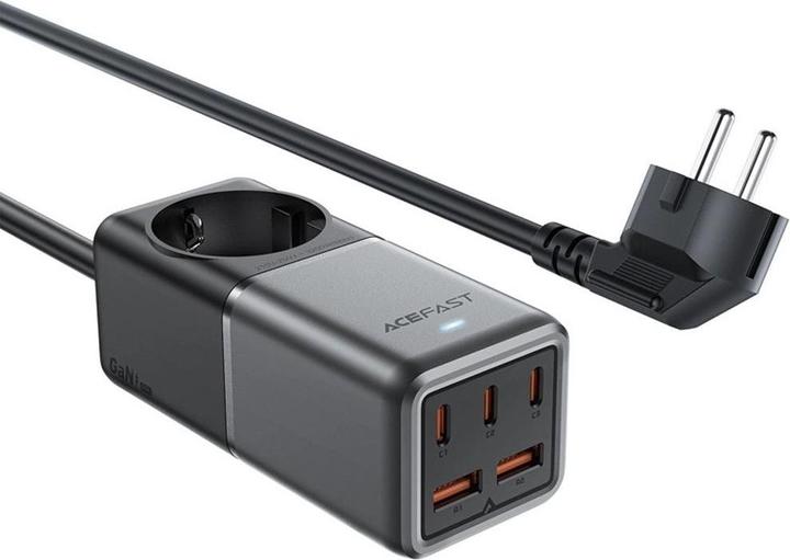 Immagine prodotto Acefast Ciabatta elettrica da tavolo Z2, GaN, 3xUSB-C, 2xUSB-A, 75W (nero) (75 W)