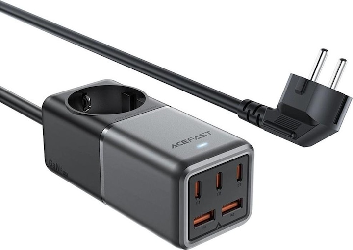 Produktbild Acefast Desktop power strip Z2, GaN, 3xUSB-C, 2xUSB-A, 75W (black) (75 W)