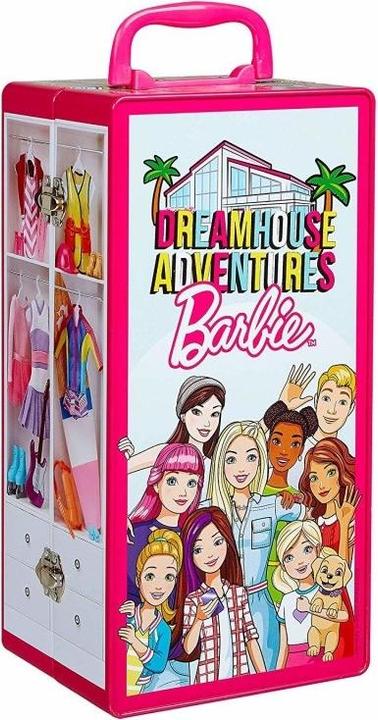Produktbild Theo Klein Barbie Schrankkoffer Kleiderstangen und Fächern