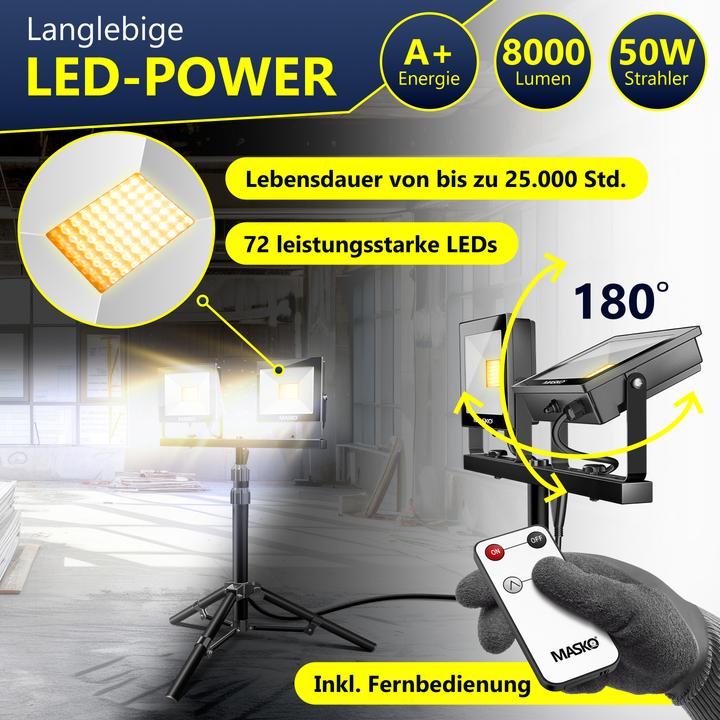 Actual product image Masko LED construction spotlight (8000 lm)