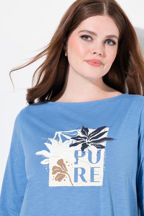 Actual product image Ulla Popken Eco Cotton PURE Logo Pointed Hem Tee (46, 48)