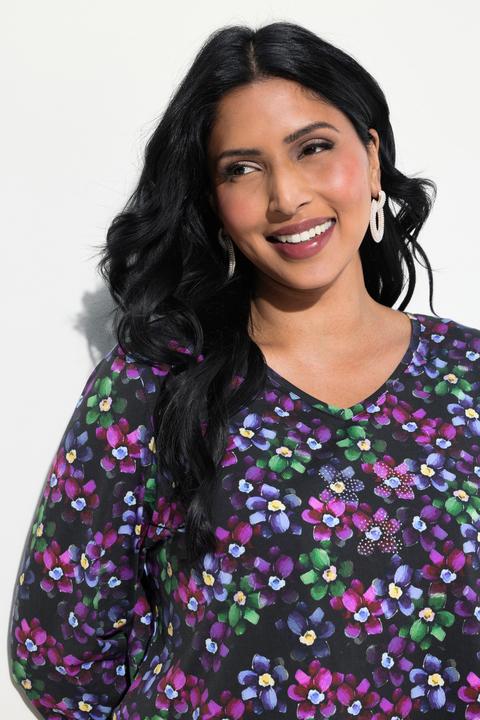Produktbild Ulla Popken Shirt, Pima Cotton, A-Linie, V-Ausschnitt, 3/4-Arm (46, 48)