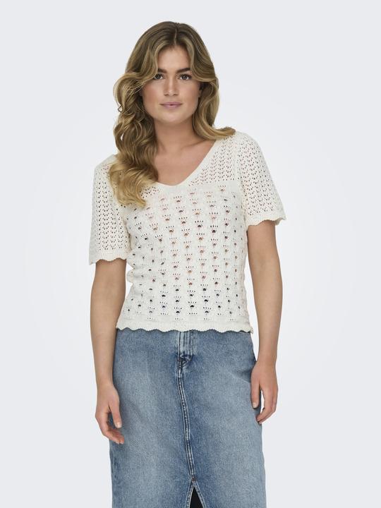 Image du produit Only Encolure en V Poignets côtelés Pull tricoté (S)