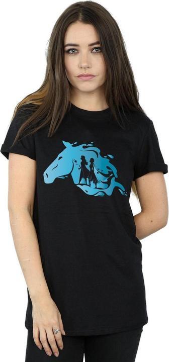 Actual product image Disney Womens/Ladies Frozen 2 Nokk Silhouette Cotton Boyfriend T-Shirt (XL)