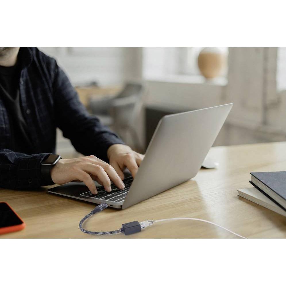 Thumbnail - Renkforce USB-C / RJ45 Netzwerk Adapter CAT 6 (1x USB-C Stecker - 1x RJ45-Buch (USB-C 3.2 Gen 1), Netzwerkadapter, Schwa...