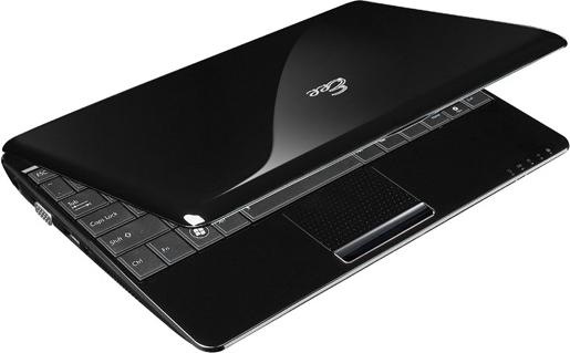 ASUS EeePC 1005HA, 10" Netbook, Atom N270, Schwarz, Win7 (10", 1 GB, CH)