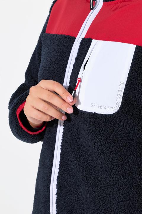 Actual product image Ulla Popken Color Block Teddy Fleece Jacket (46, 48)