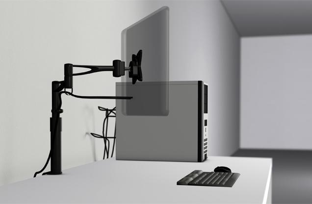 Actual product image Hagor TFT accessories Desk mount M-VESA Desk *black*. (Table, 24", 10 kg)