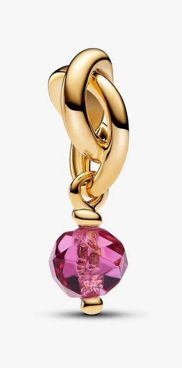 Image du produit Pandora Charm rose à facettes Cercle éternel (Plaqué or, Argent massif)