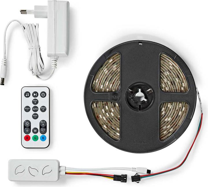 Actual product image Nedis Smartlife Full Color LED Strip WIFILS51CRGB WLAN Multicolour 5000 mm IP65 700 lm (Multicoloured, 500 cm, Indoor)