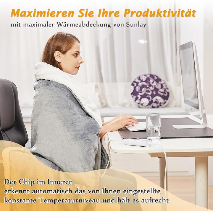 Produktbild Sunlay Heizdecke mit Auto-Off-Timer und Überhitzungsschutz (160 x 130 cm)