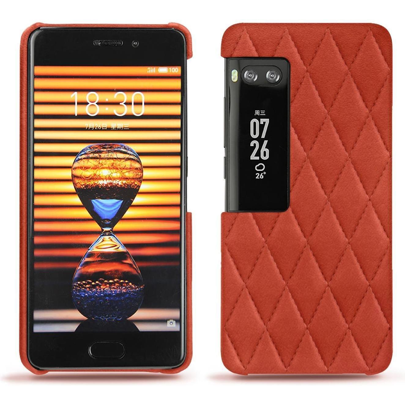 Noreve Lederschutzhülle (Meizu Pro 7), Smartphone Hülle, Orange
