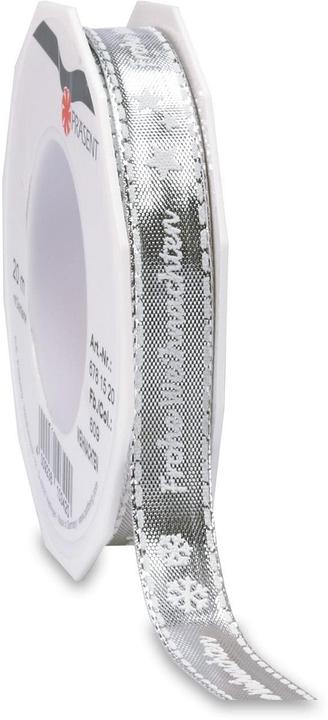Actual product image Pattberg Ribbon Merry Christmas 1.5 cm x 20 m, Silver (1x)