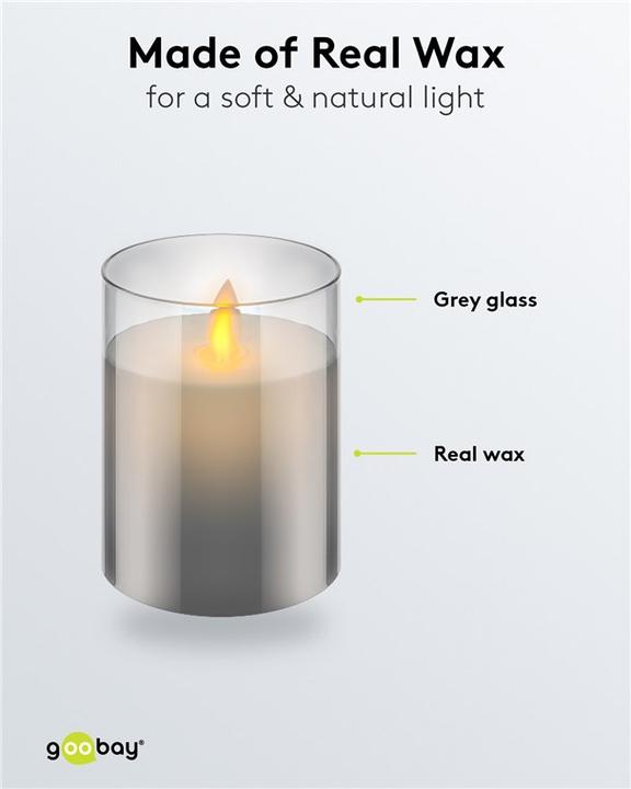 Image du produit Goobay Bougie LED en cire véritable, 75x100mm (1 x)