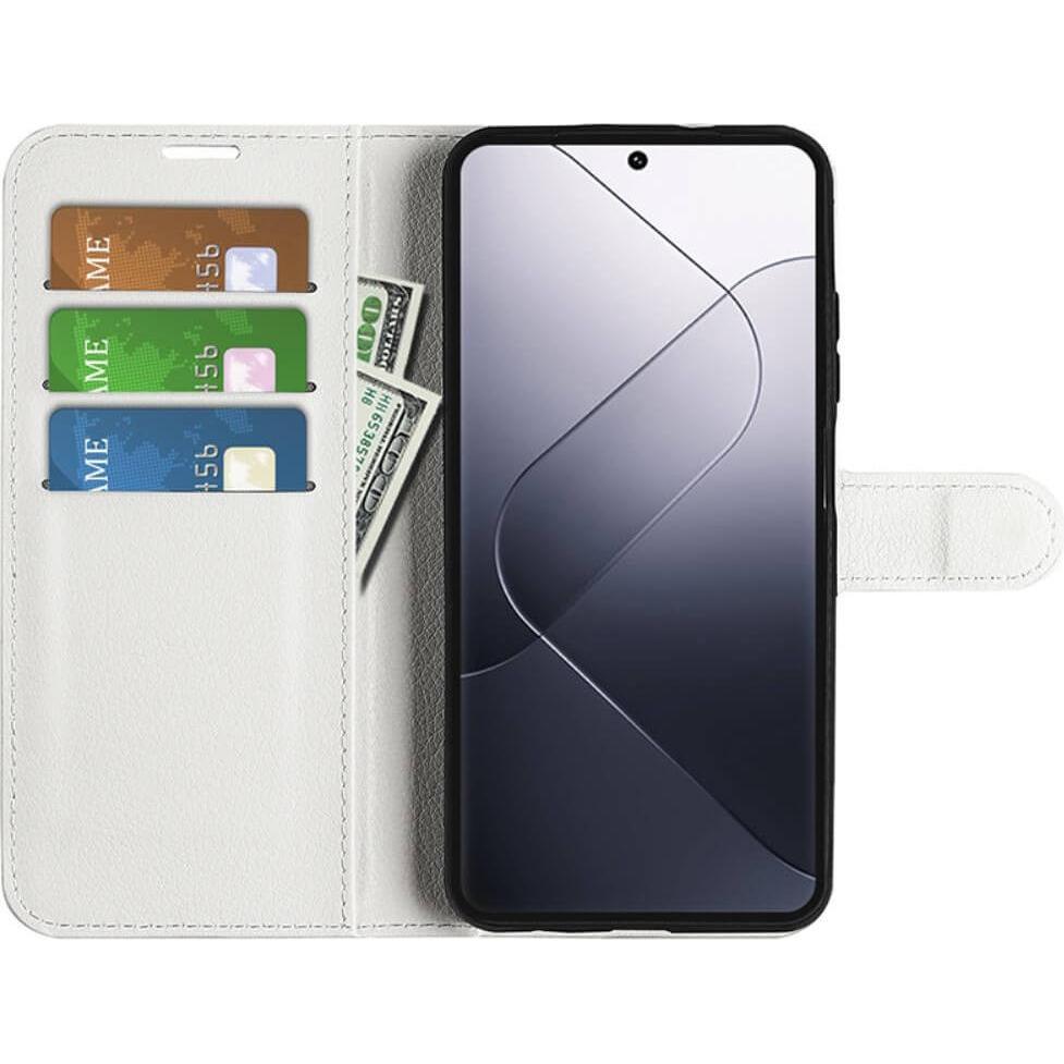 Thumbnail - Cover-Discount Xiaomi 14 Pro - Leder Etui Hülle weiss (Xiaomi 14 Pro), Smartphone Hülle, Weiss