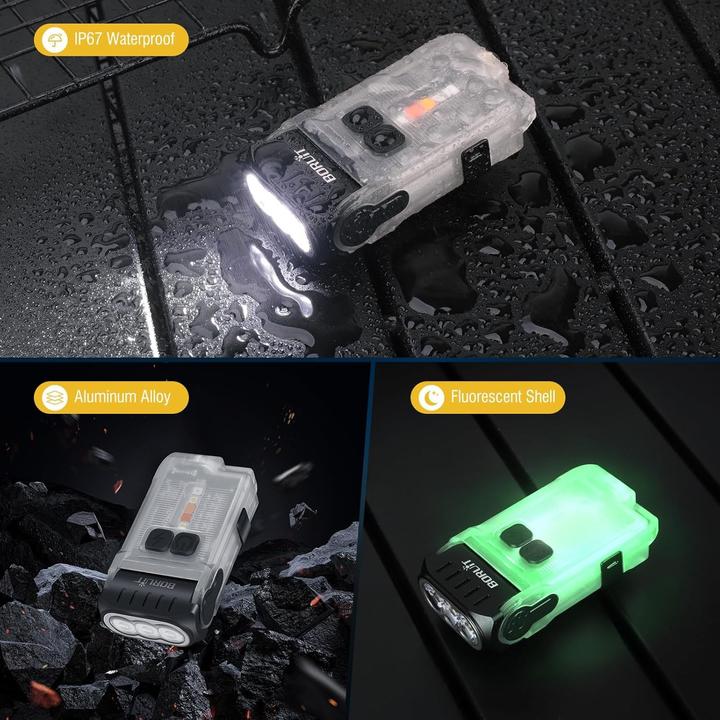 Image du produit Boruit V15 Mini Lampe Puissante - 80° Rotatif - 1200 Lumens -10 Modes - Base Magnétique (Blanc)