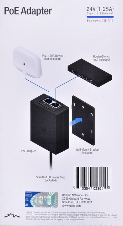 Produktbild Ubiquiti PoE Injector (Passive 24V PoE-in, 30 W)