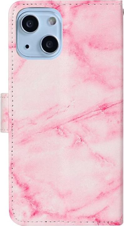 Produktbild Ueli Express iPhone 13 Mini Buch Etui Tasche mit Kartenfach Marmor Rose Pink (Apple iPhone 13 mini)