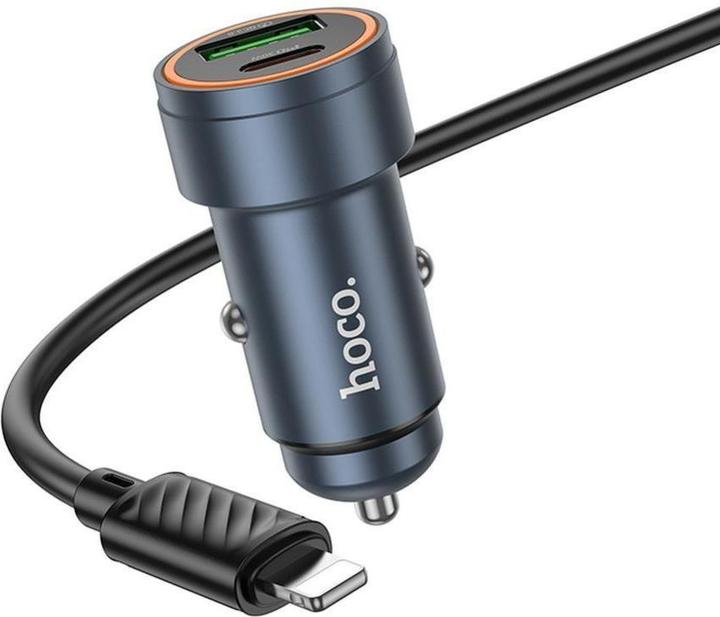 Produktbild Hoco Auto charger Car charger USB A + USB C QC3.0 PD 30W + cable USB C to Lightning Z57A black
