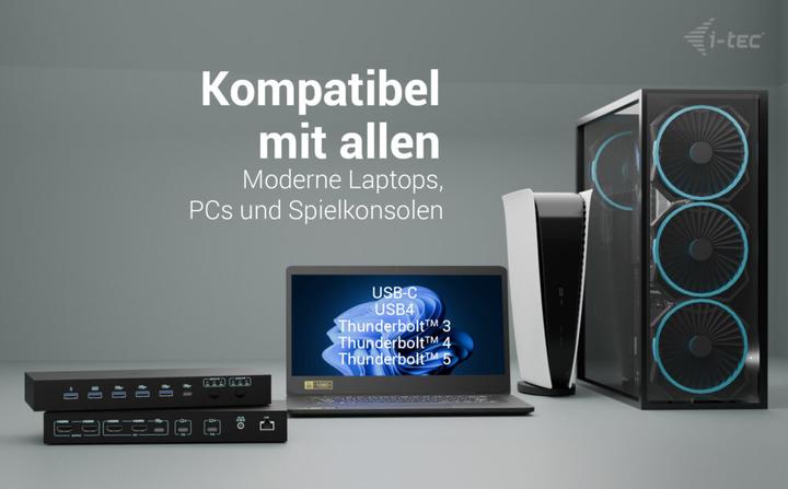 Actual product image i-tec USB-C KVM DS for 3 Hosts, USB-C (USB-C, 10 ports)