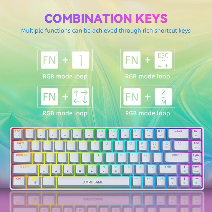 Produktbild Fifine GK1W Gaming Keyboard white (US, Kabelgebunden)