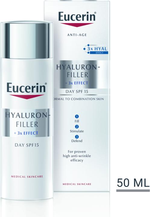 Actual product image Eucerin Hyaluron-Filler + 3x Effect (50 ml, Day cream, SPF 15)