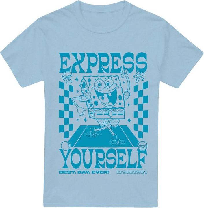 Actual product image Spongebob Squarepants Mens Express Yourself Poster T-Shirt (S)