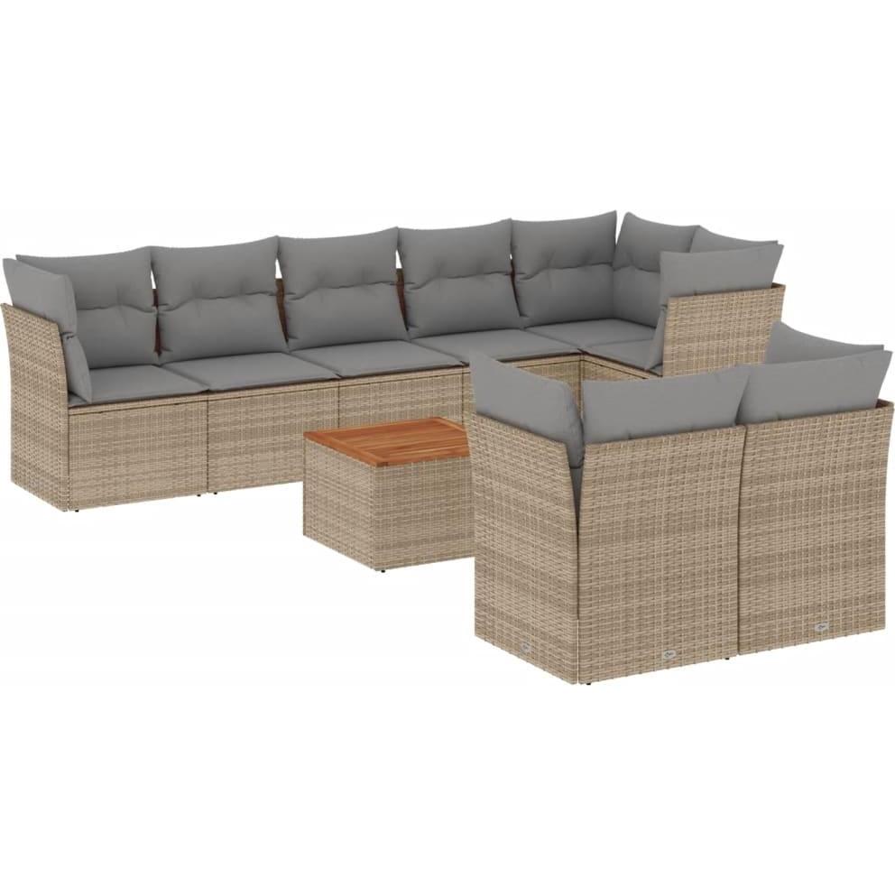 VidaXL, Gartenlounge, 10-tlg. Garten-Lounge-Set mit Kissen