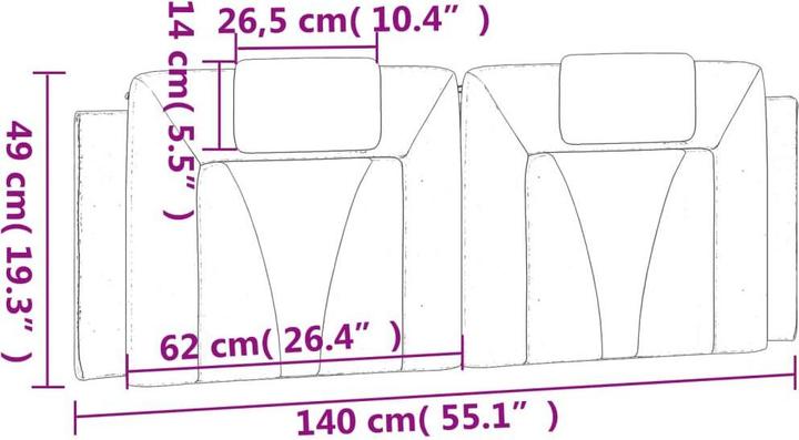 Immagine prodotto vidaXL Kopfteil-Kissen (140 x 3 x 49 cm)