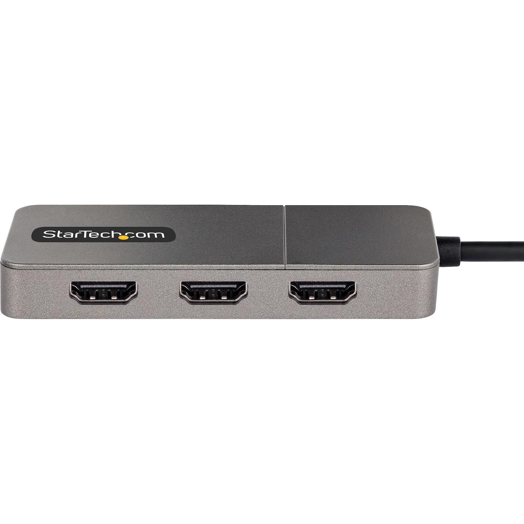Thumbnail - StarTech MST14CD123HD (USB-C, 3 Ports), Dockingstation + USB Hub, Grau