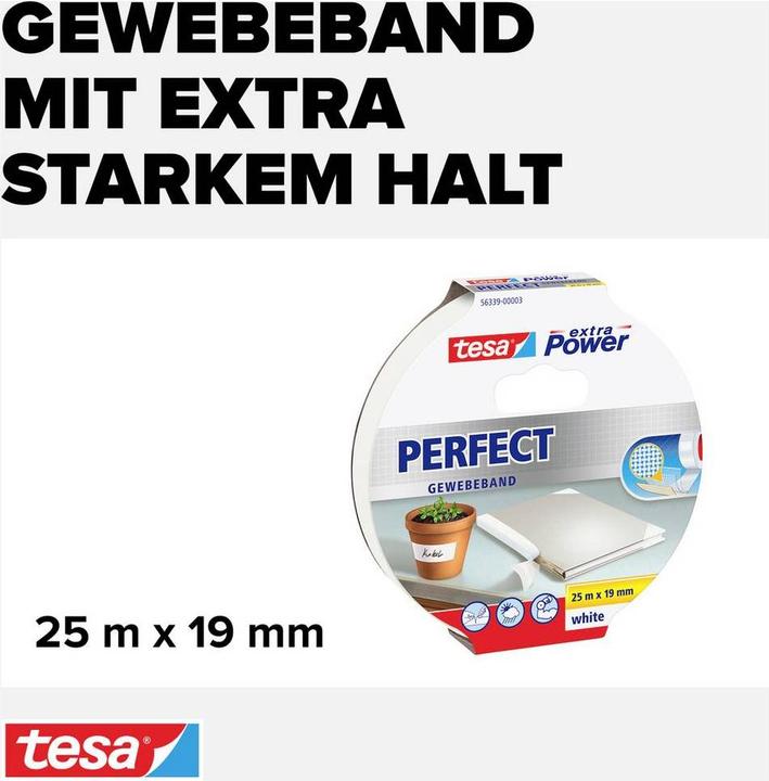 Image du produit tesa Bande de tissu Extra Power W (19 mm)