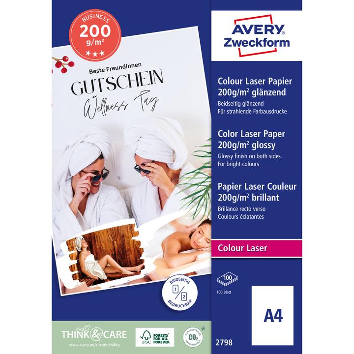 Produktbild Avery Premium Colour Laser Papier (200 g/m², A4, 100 Stk.)