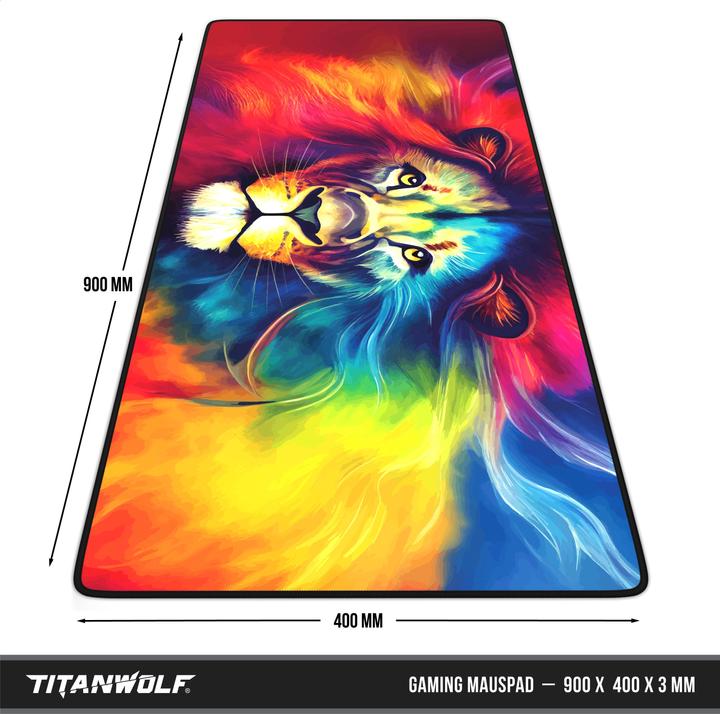 Actual product image Titanwolf Gaming Mouse Pad, 900 x 400mm XXL Speed Gaming Mouse Mat, Mousepad Extra Large Surface, Colour Lion (XXL)