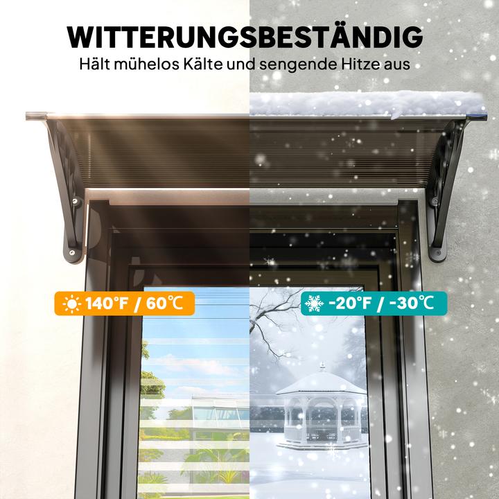 Image du produit Outsunny Vordach Polycarbonat, PP, Aluminium Braun+Schwarz