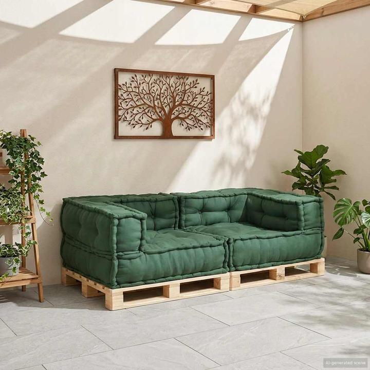 Immagine prodotto vidaXL Modularer Pouf Gestreift Stoff (2 posti)