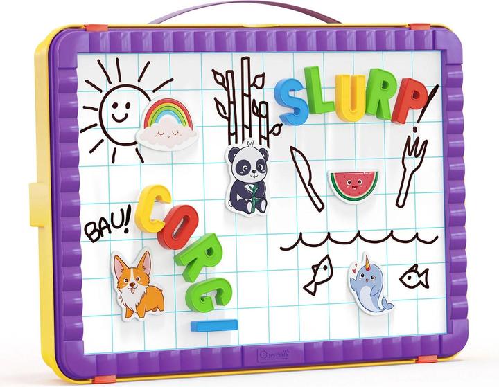 Actual product image Quercetti Magnetic board letters in storage case