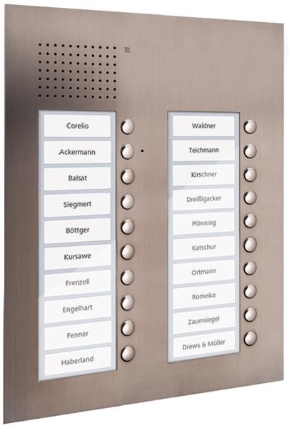 Produktbild TCS PUK20/2-ES Audio AuÃenstation 20 Tasten 2-spaltig UP edelstahl