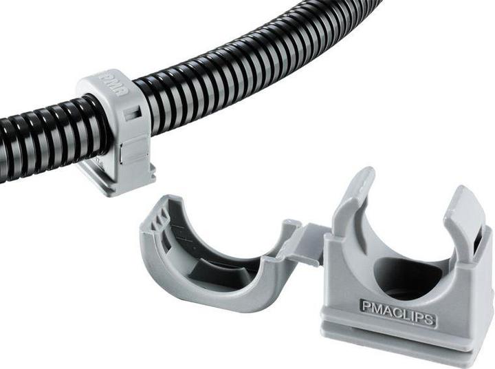 Actual product image PMA Cable conduit fastening clip, polyamide, grey, M5 (Cable conduit, 2.40 cm)