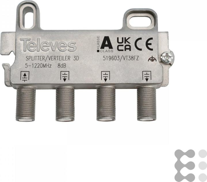 Produktbild Televes VT38FZ 3-fach Verteiler 5-1218MHz VD 8dB (8 dB, Antennenkabel)