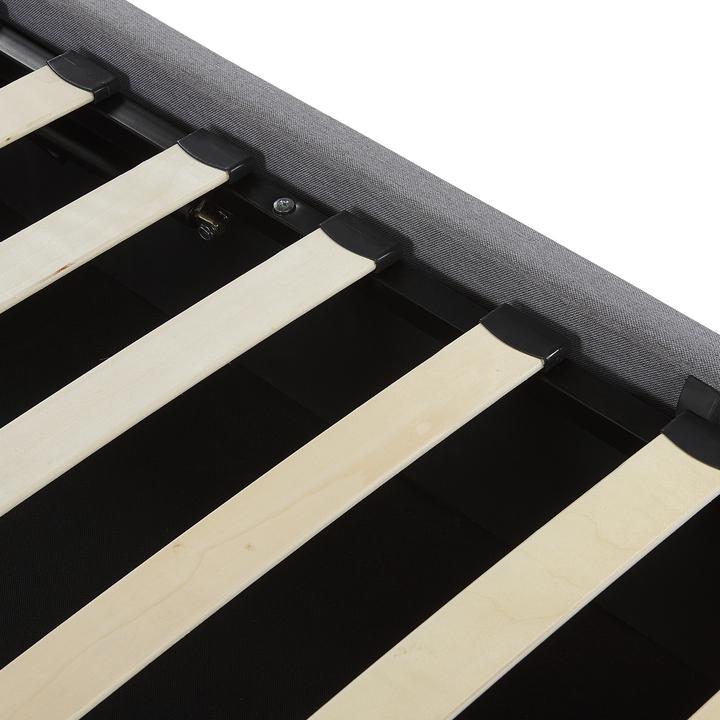 Actual product image Beliani Light grey upholstered bed with folding bed base 180 x 200 cm DREUX (180 x 200 cm)