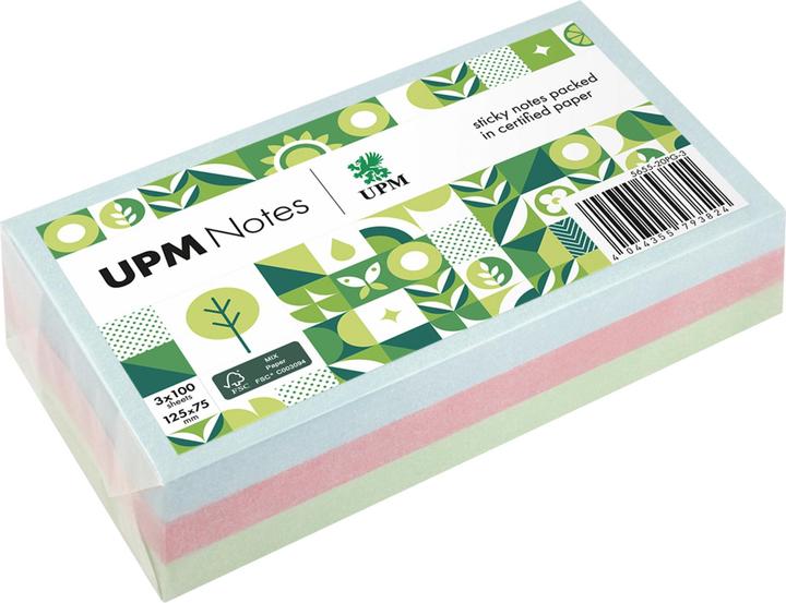 UPM Notes Sticky note 5655-20PG-3 Pastel 125x75mm 100 sheets assorted 3pcs. (125 x 75 mm)