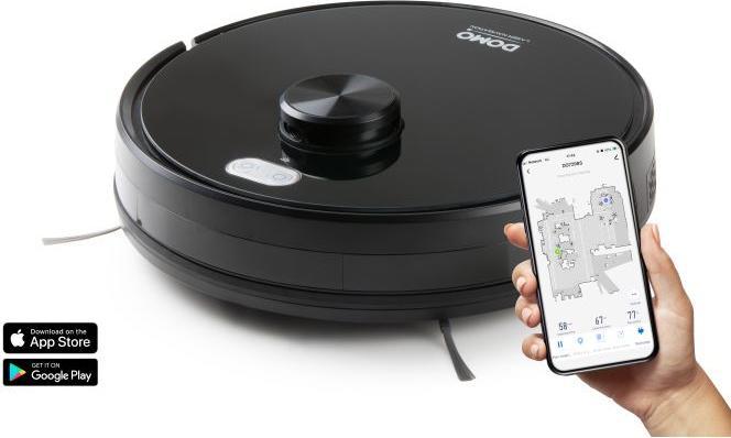 Actual product image Domo DO7298S Robot Vacuum and Mop Black App controlled, remote controlled, with wis (Vacuum mopping robot)