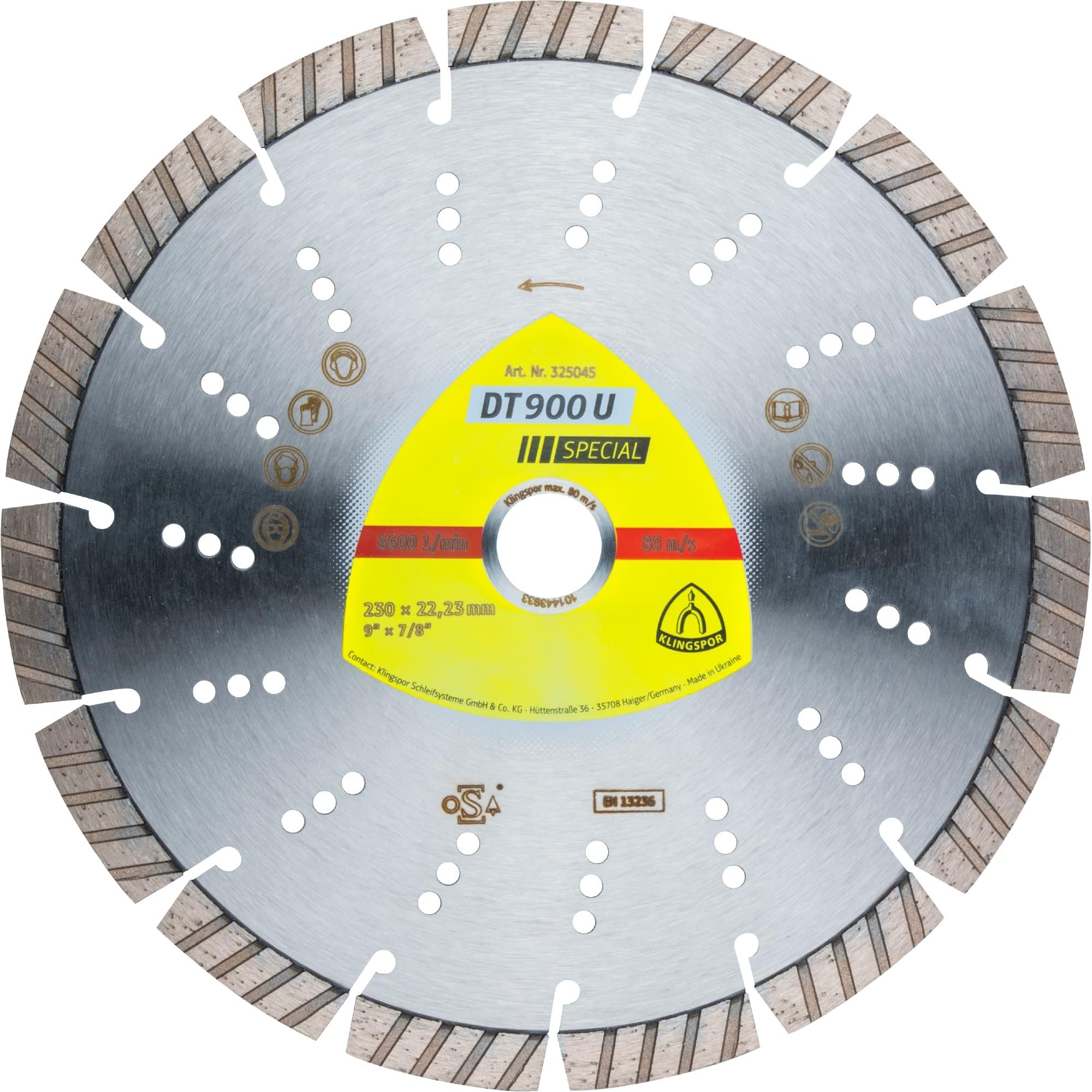 Klingspor, Sägeblatt, DT 900 U Special - Diamanttrennscheibe 230 x 22,23 mm