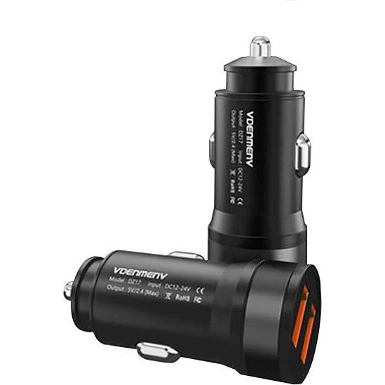 Vega KFZ-LADEGERÄT 2,4A SCHWARZ DENMEN 2400mA DUAL 2XUSB DZ17, Adattatore per auto, Nero