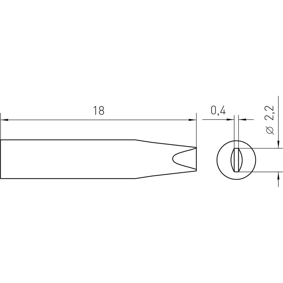 Thumbnail - Weller Erem Lötspitze Serie RTM, Meisselform, RTM 022 S/2,2 x 0,4 mm, gerade, Lötgerät Zubehör