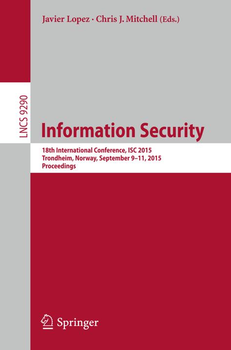 information security (Englisch, Chris J. Mitchell, Javier López, 2015)