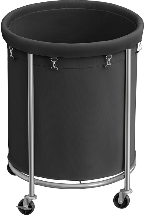 Actual product image Songmics Laundry basket on castors 48 l, black/silver, detail colour (170 l)