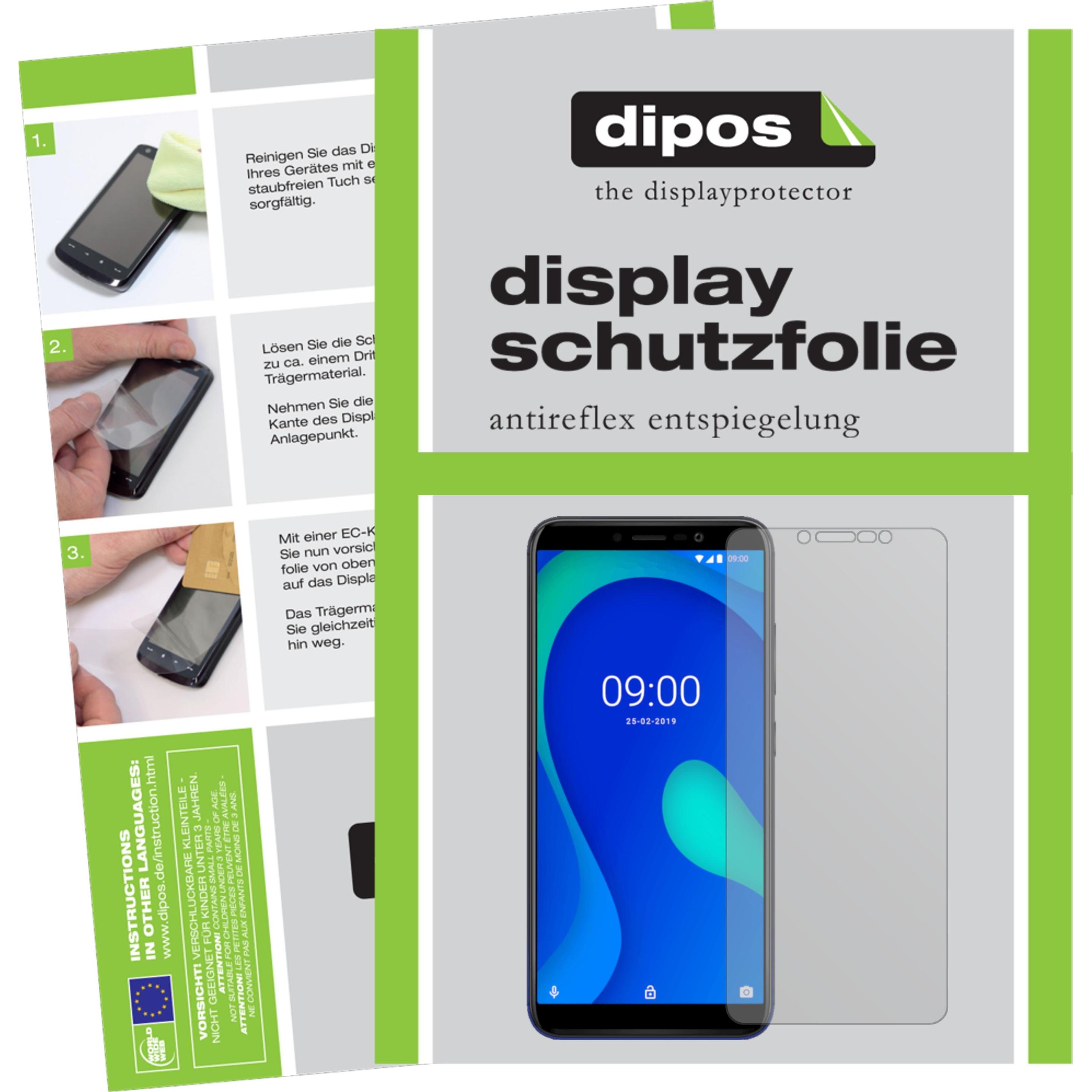 Dipos Displayschutzfolie Antireflex (2 Stück, Wiko Y80), Smartphone Schutzfolie, Transparent